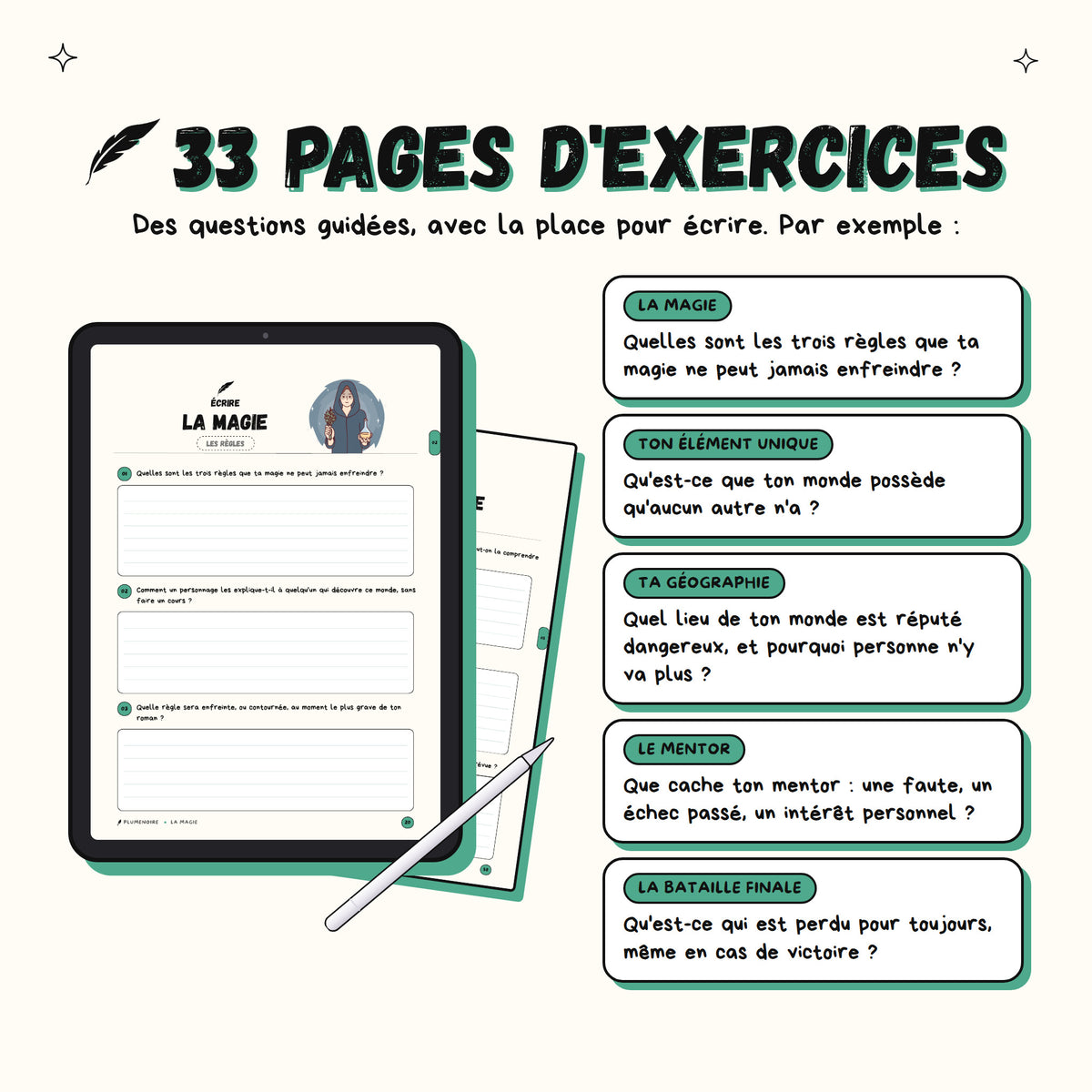 Écrire de la fantasy · Guide d'écriture et cahier d'exercices