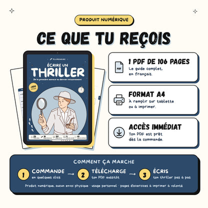 Écrire un thriller · Guide d'écriture et cahier d'exercices