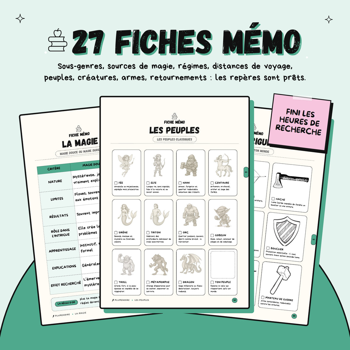 Écrire de la fantasy · Guide d'écriture et cahier d'exercices