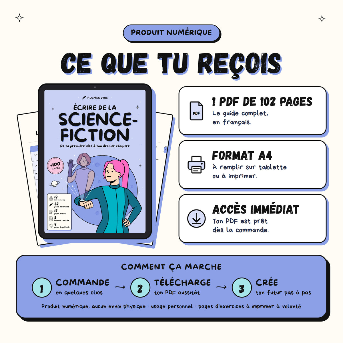Écrire de la science-fiction · Guide d'écriture et cahier d'exercices