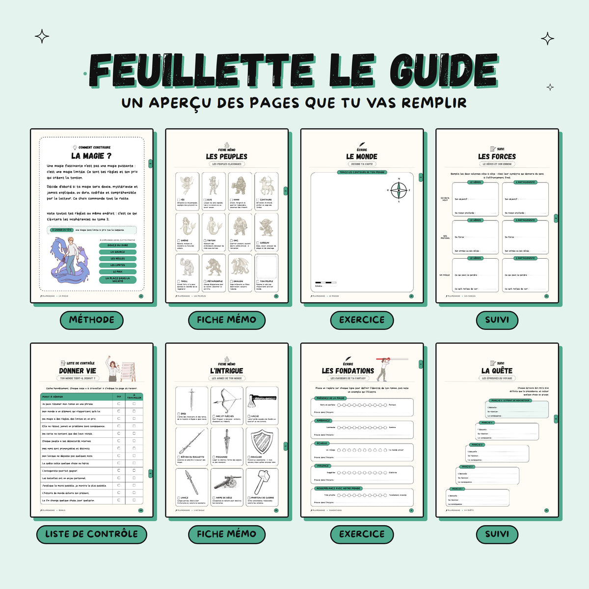 Écrire de la fantasy · Guide d'écriture et cahier d'exercices