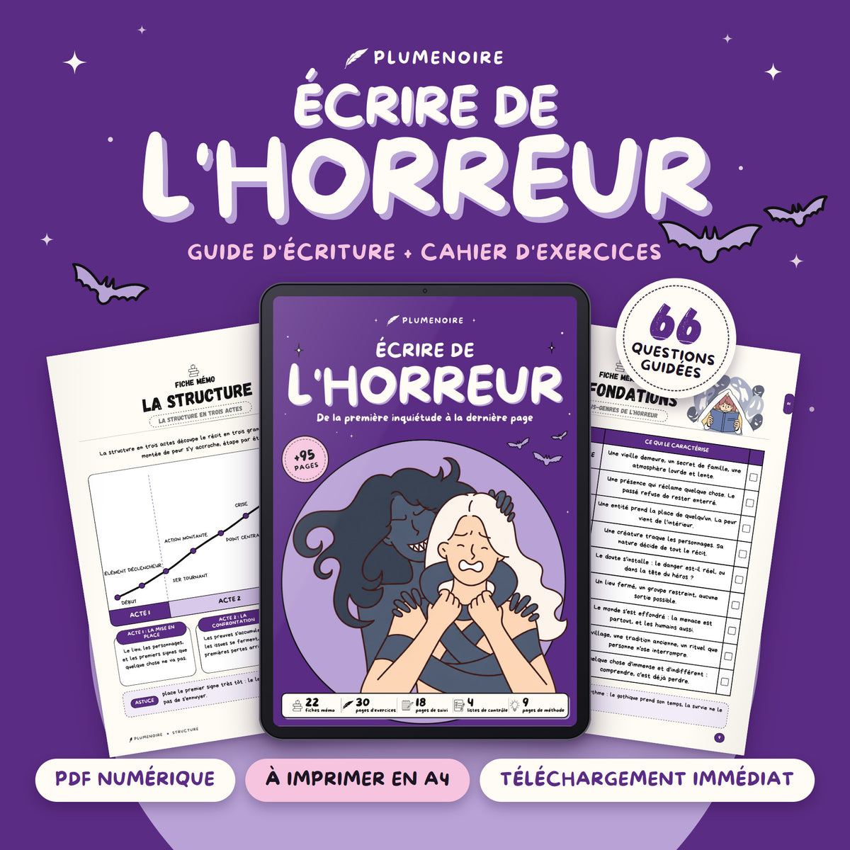 Écrire de l'horreur · Guide d'écriture et cahier d'exercices
