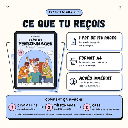 Créer des personnages · Guide d'écriture et cahier d'exercices