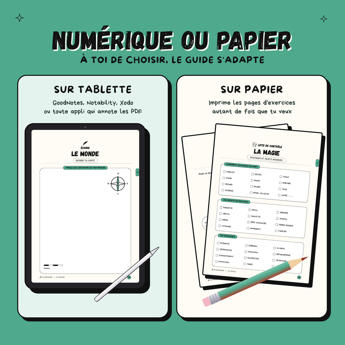Écrire de la fantasy · Guide d'écriture et cahier d'exercices