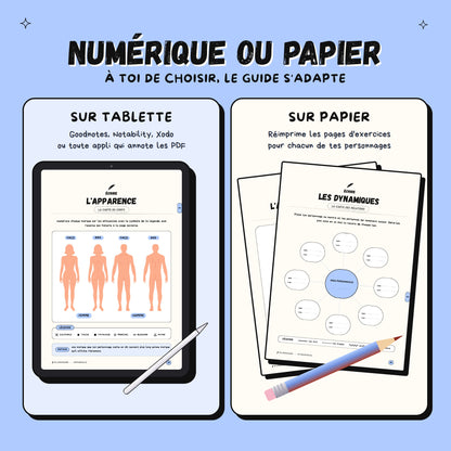 Créer des personnages · Guide d'écriture et cahier d'exercices