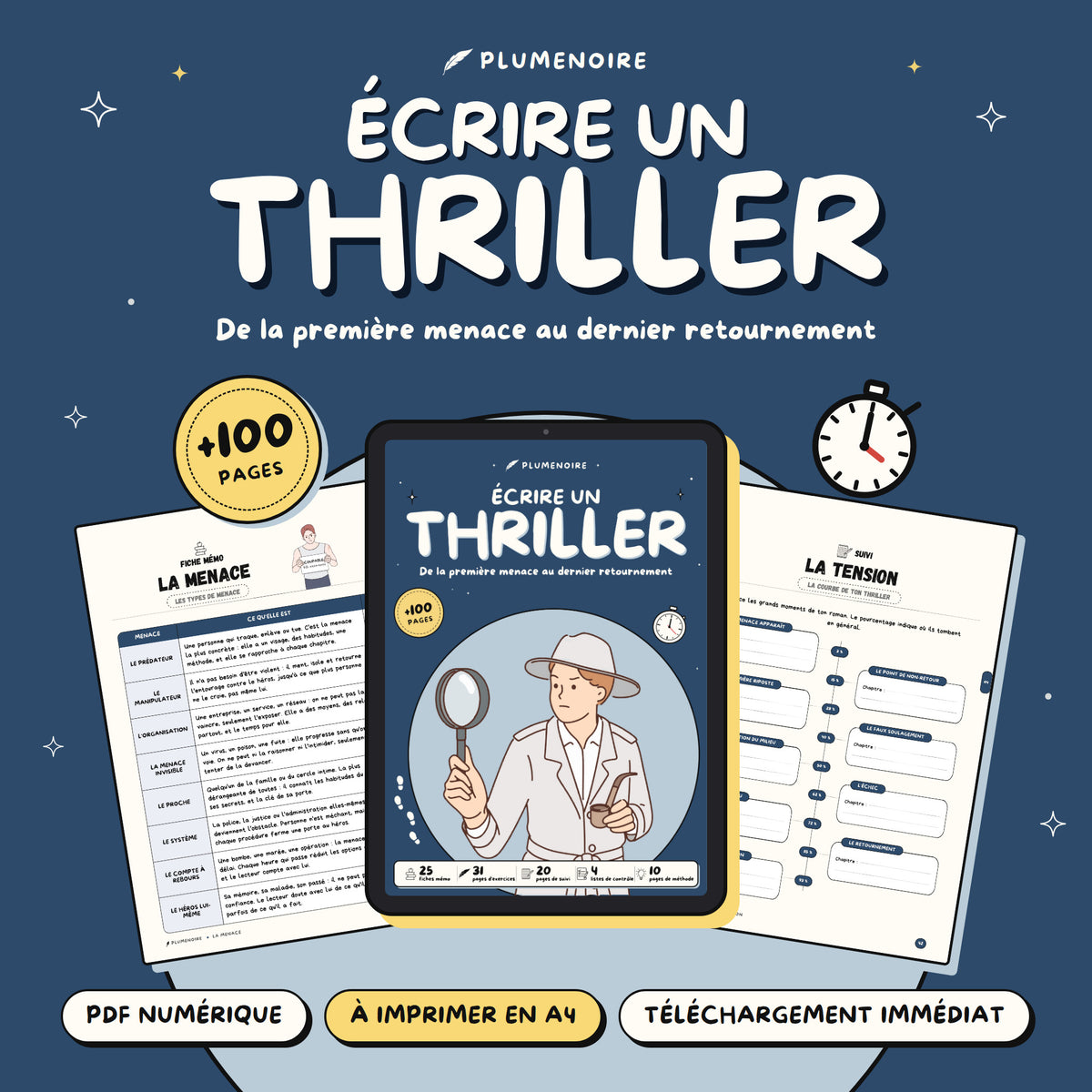 Écrire un thriller · Guide d'écriture et cahier d'exercices