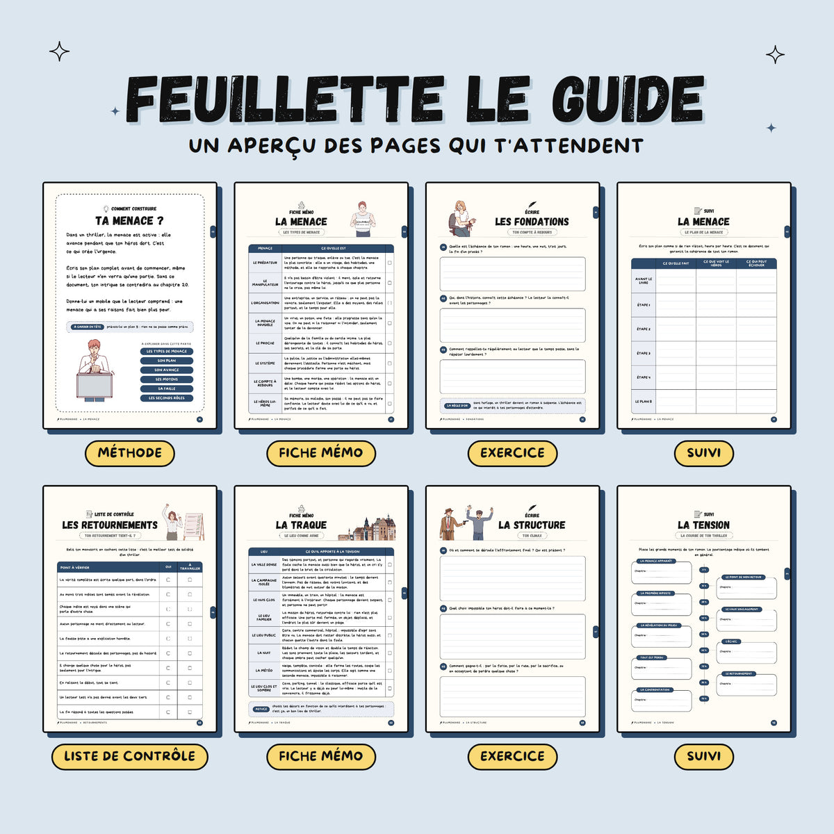Écrire un thriller · Guide d'écriture et cahier d'exercices