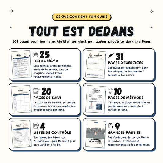 Écrire un thriller, guide d'écriture PDF Plumenoire : aperçu 2