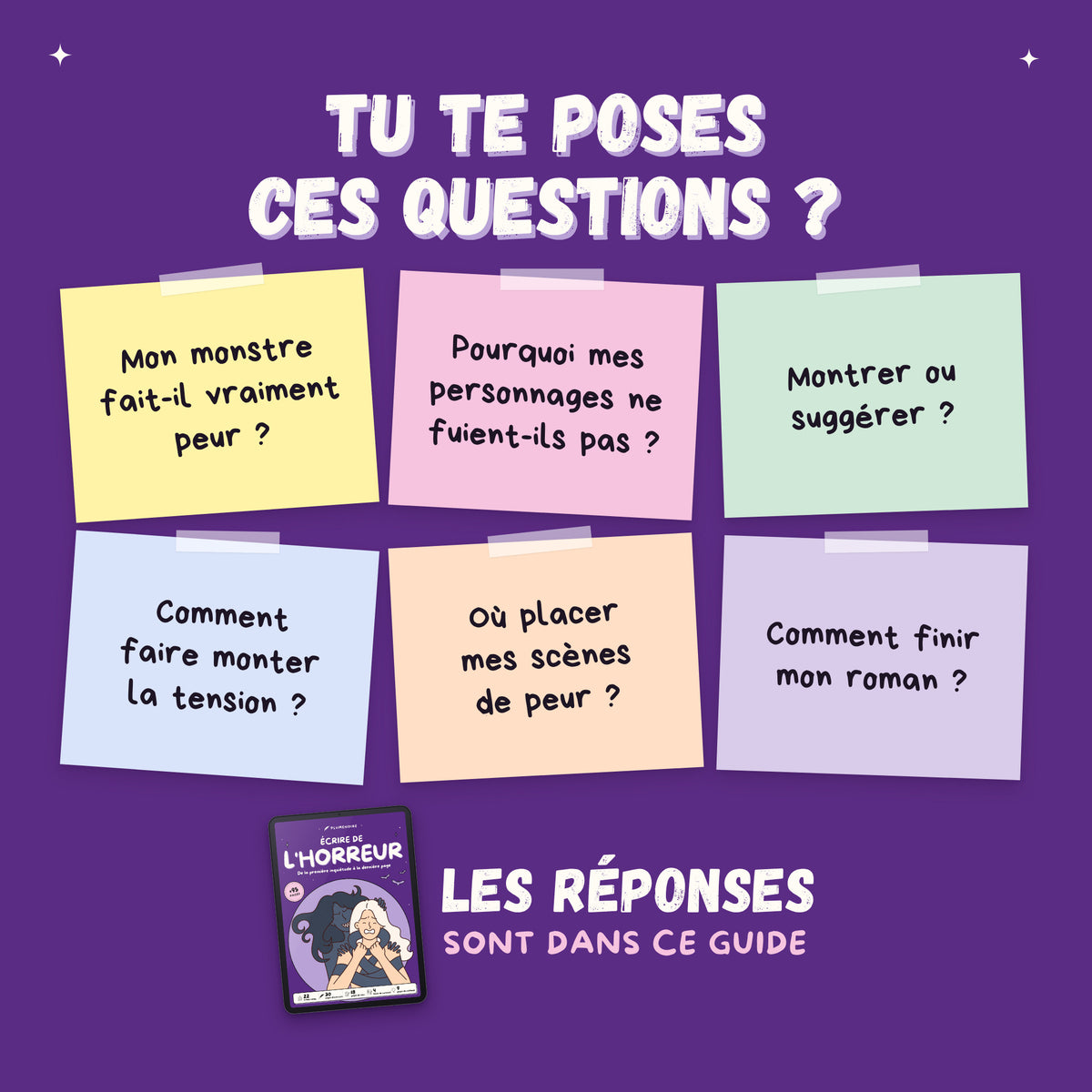 Écrire de l'horreur · Guide d'écriture et cahier d'exercices